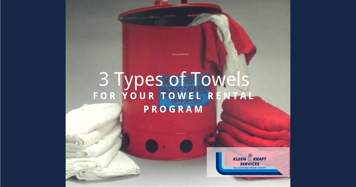 Types of towels for towel rental program Types of towels for towel rental program