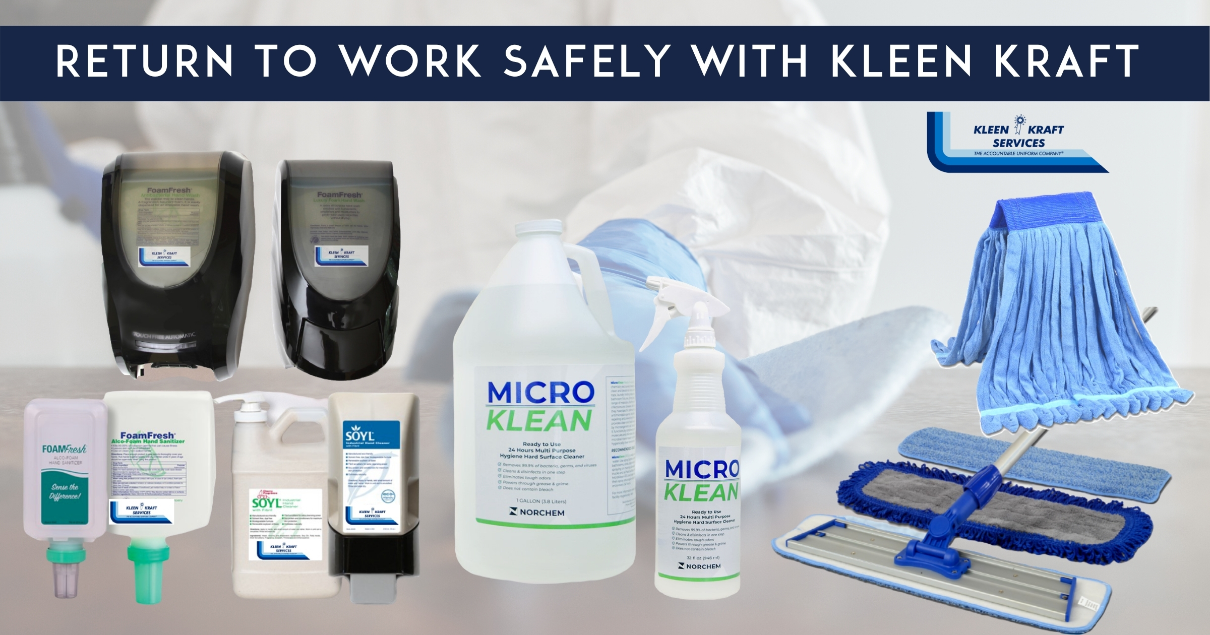 Return to work safely PPE & Sanitizers from Kleen Kraft